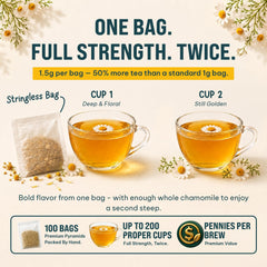 Cederberg Tea Company brewed chamomile in cup on table showing calming drink ready to enjoy