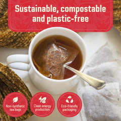 Cederberg Tea Company teabag steeping in cup for strong amber brew benefit