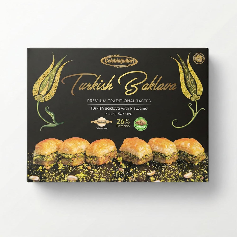 ÇELEBİOĞULLARI front packaging showing elegant 500g box and gift-ready appeal
