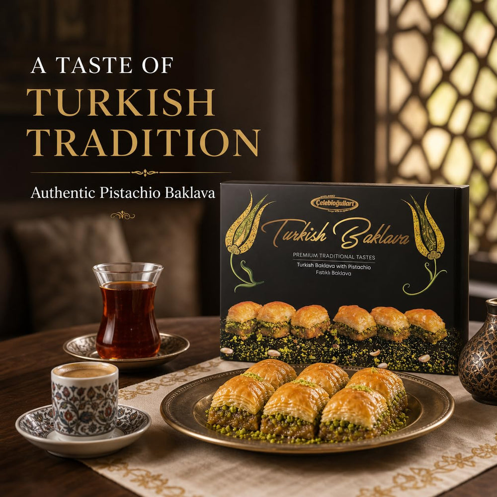 ÇELEBİOĞULLARI phyllo layer texture detail revealing crisp buttery layers