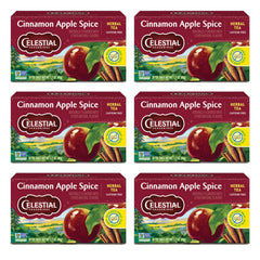 Celestial Seasonings front box showing cinnamon apple blend and benefits