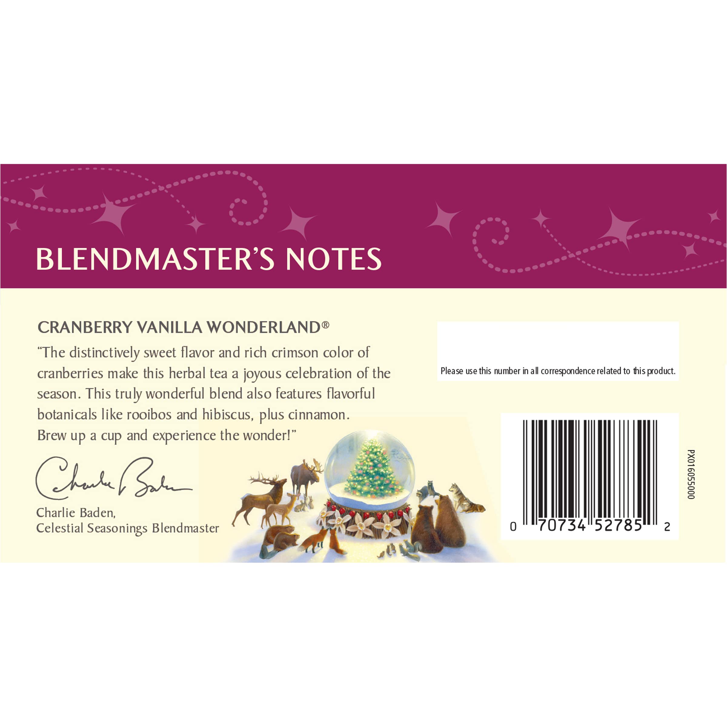 Close-up of a Celestial Seasonings tea bag highlighting ingredients and easy steeping convenience