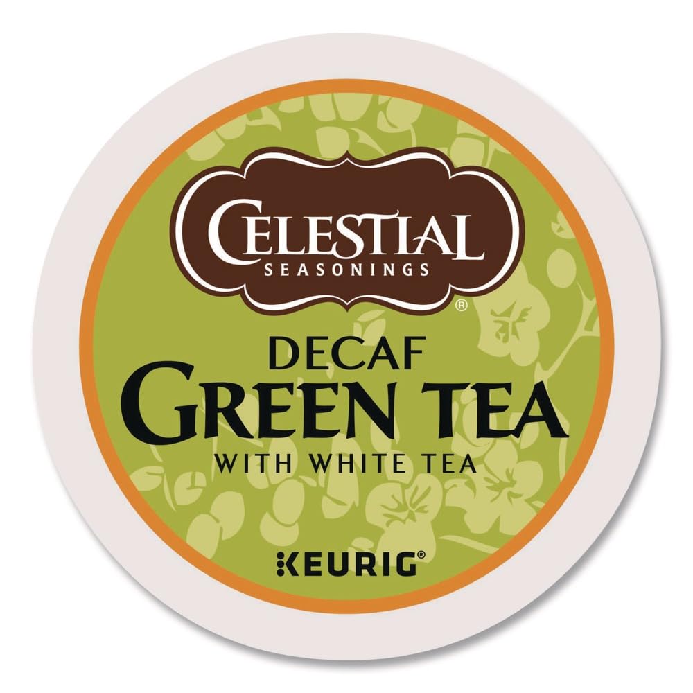 Celestial Seasonings box next to a standard mug for scale showing 24 pods per box convenience