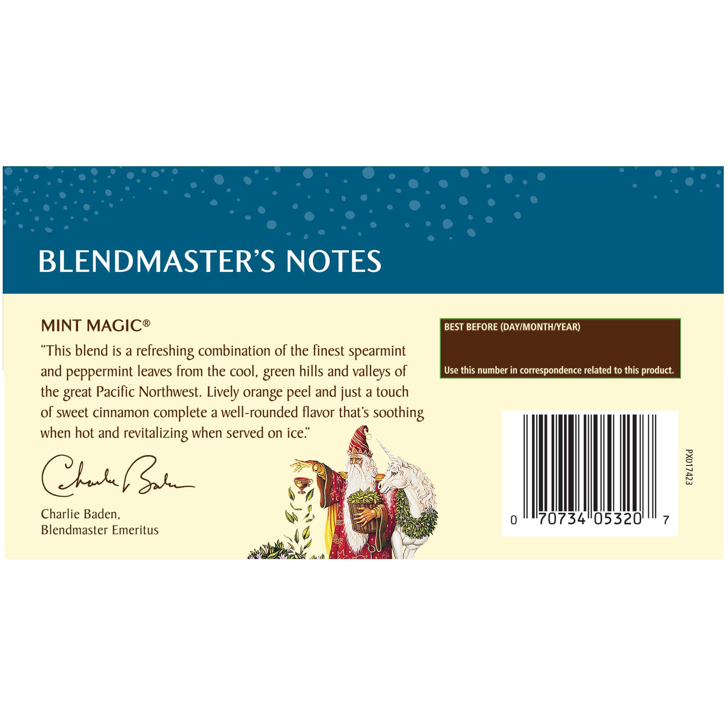 Celestial Seasonings close-up tea bag texture revealing natural mint leaves and quality