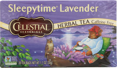 Celestial Seasonings pack front showing packaging and calming lavender aroma