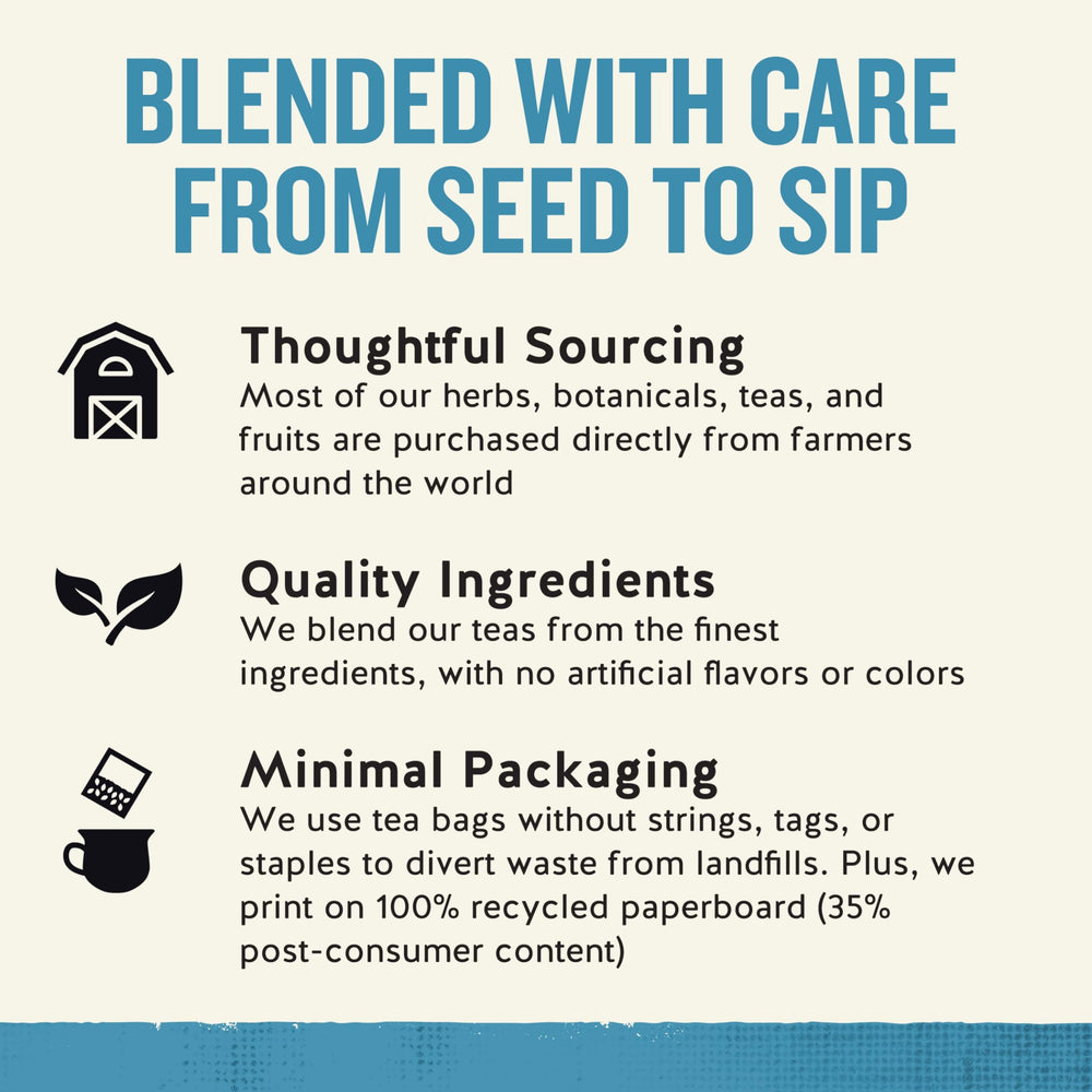 Celestial Seasonings box on recycled paperboard illustrating minimal packaging benefit