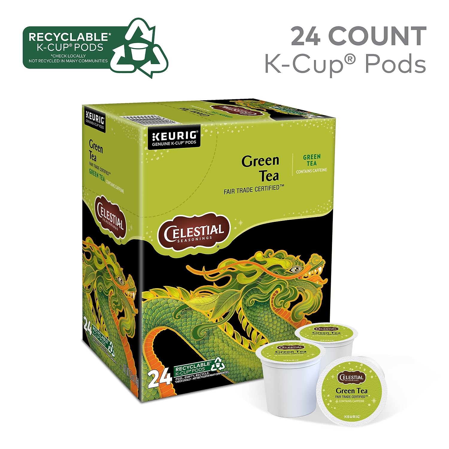 Celestial Seasonings K-Cup being inserted into a Keurig-compatible brewer for quick convenience
