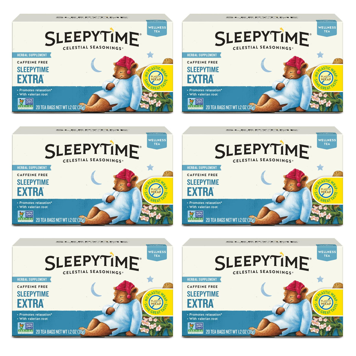 Celestial Seasonings front packaging showing product name and benefits