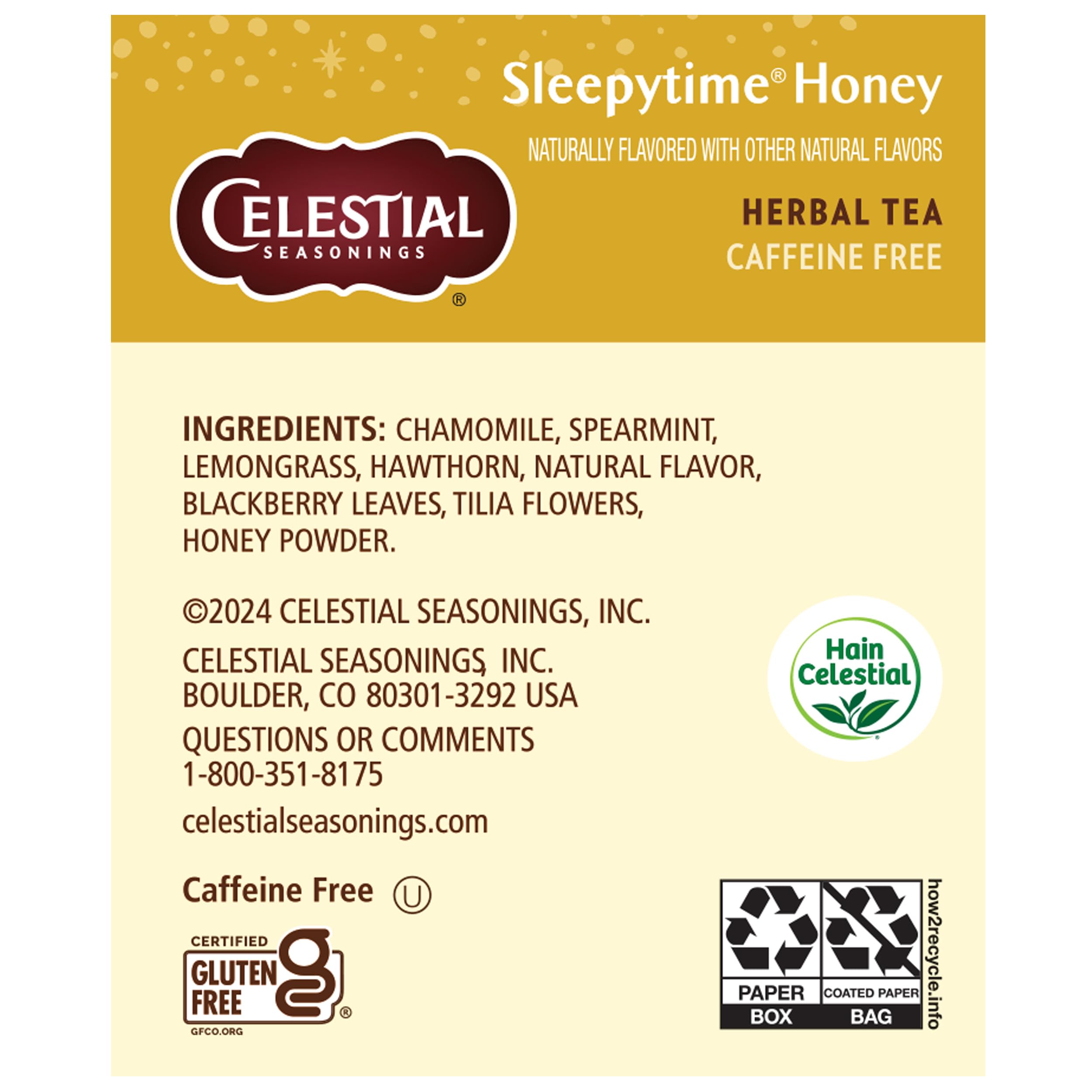 Six-box pack of Celestial Seasonings Sleepytime for scale, showing long-lasting supply