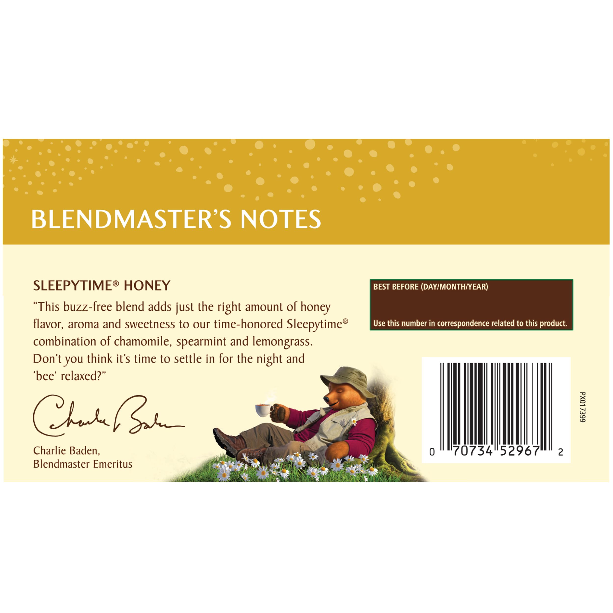 Close-up of Celestial Seasonings tagless tea bag, showing fine mesh and convenience