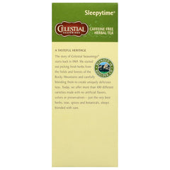 Celestial Seasonings steaming cup of tea demonstrating a warm calming drink before bedtime