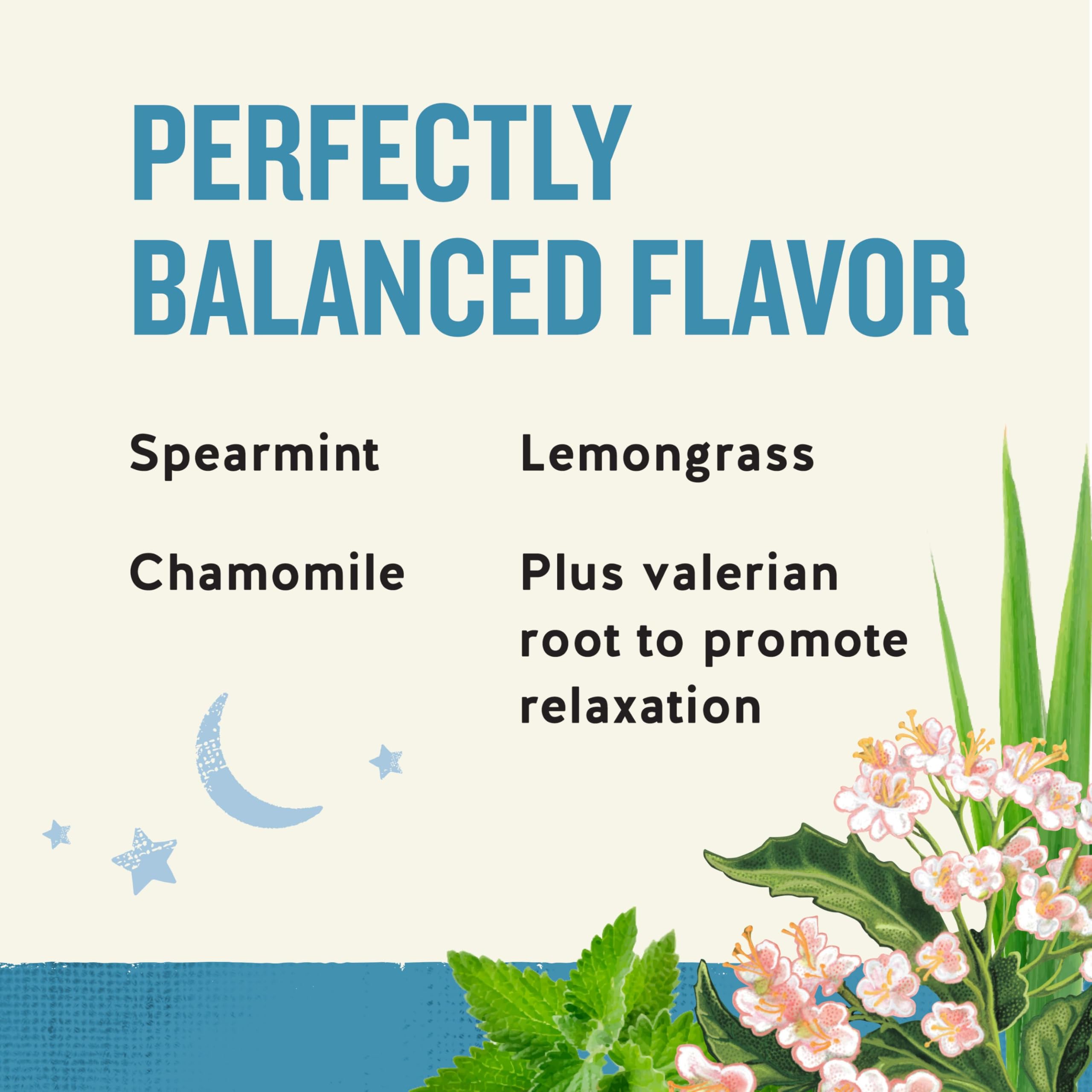 Celestial Seasonings tea bag close-up highlighting tagless design and easy steeping