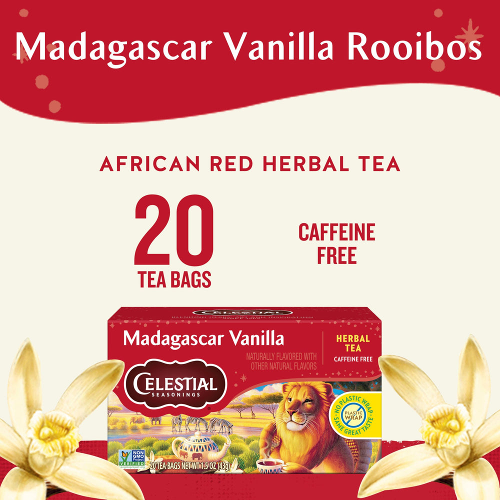 Celestial Seasonings tea bag close-up highlighting natural ingredients