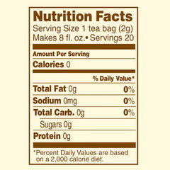Close-up Celestial Seasonings tea bag details showing stringless design and easy steep benefit