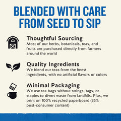 Celestial Seasonings poured cup of tea with steam, inviting sip and calm