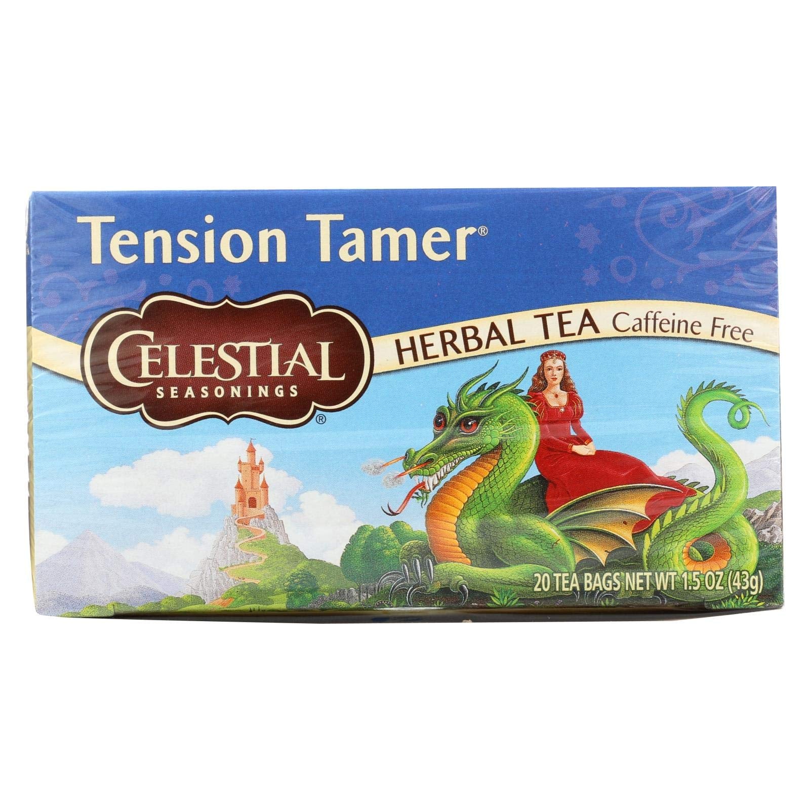 Celestial Seasonings front packaging showing six 20-count boxes, highlighting convenience