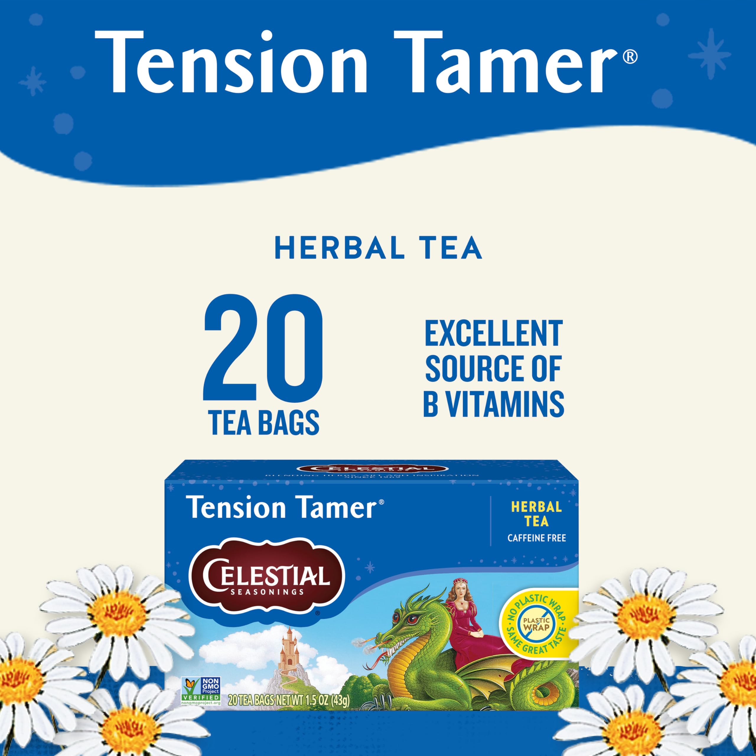Celestial Seasonings open box with visible tea bags and tidy packaging