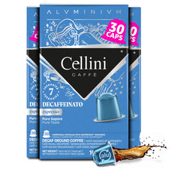 Cellini front packaging showing 30 capsules and medium roast benefit