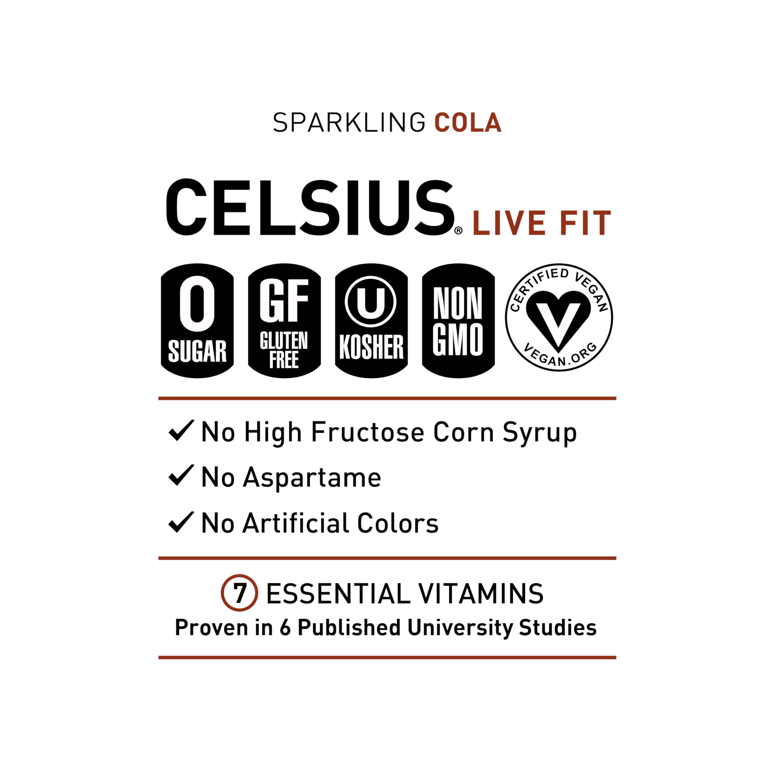 Hand holding CELSIUS can for scale showing brand portability and on-the-go energy
