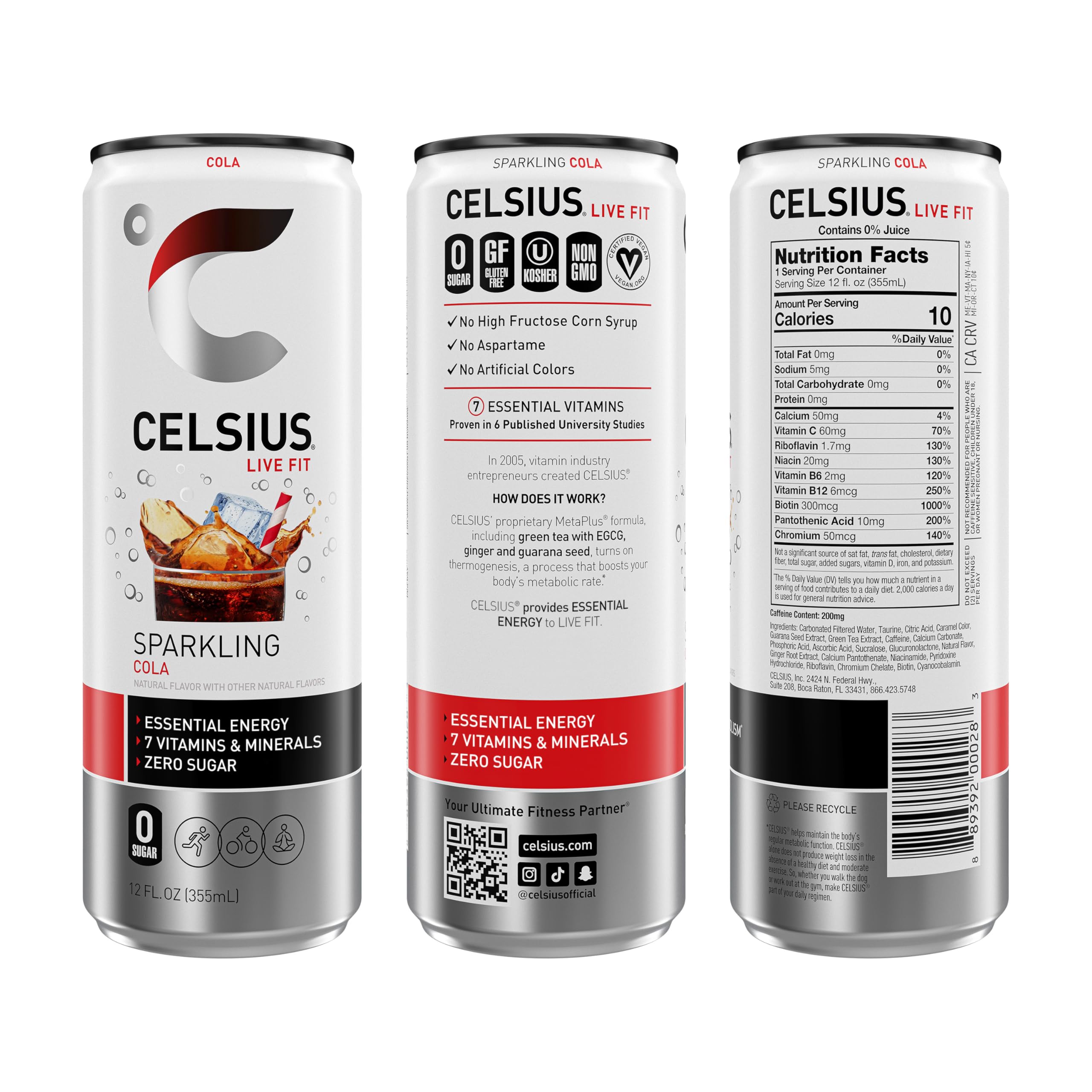 CELSIUS slim can side profile highlighting portability and sleek design