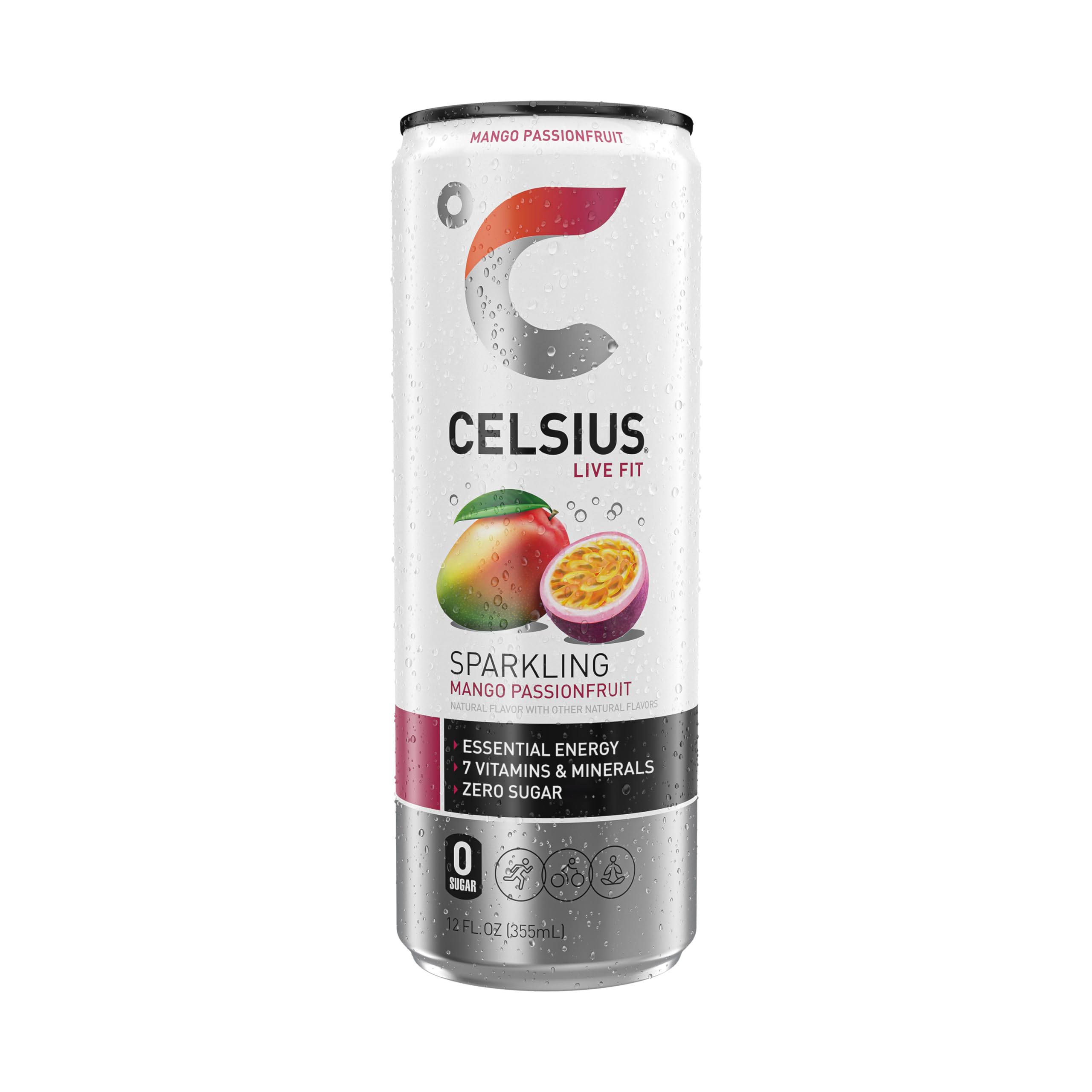 CELSIUS can on outdoor table portraying active lifestyle and energizing flavor