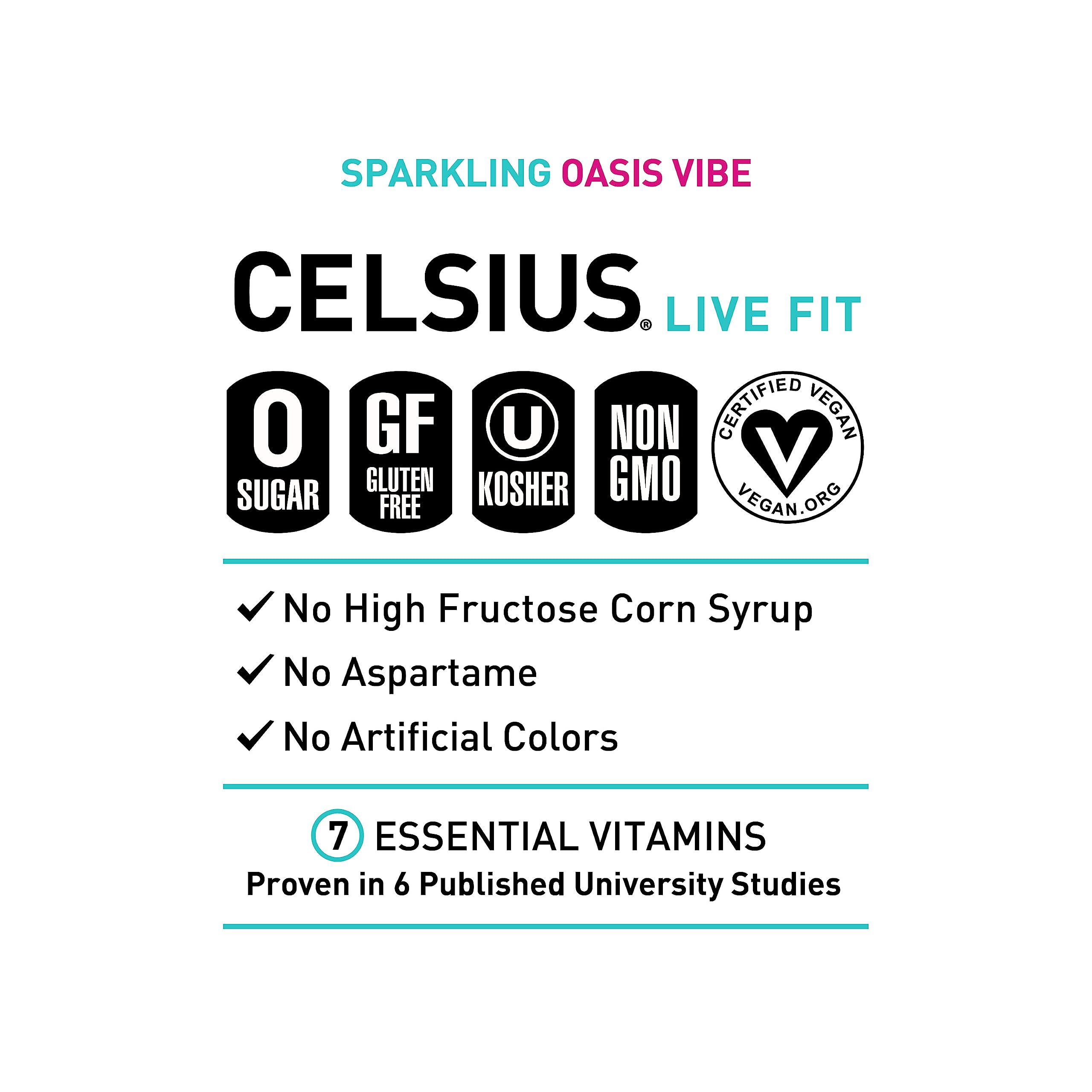 CELSIUS can next to a smartphone for scale, illustrating slim 12 fl oz size