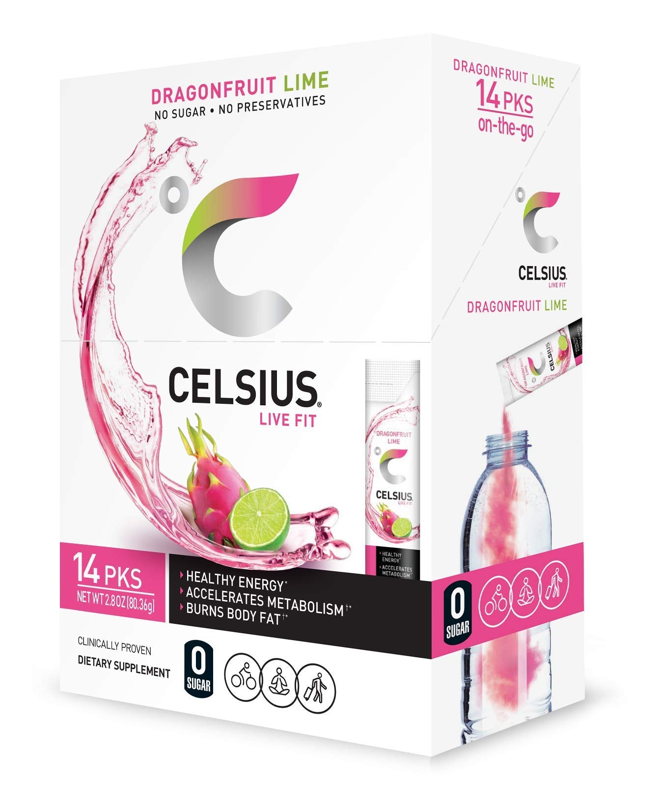 CELSIUS powder texture on spoon showing instant mixability and smooth dissolve