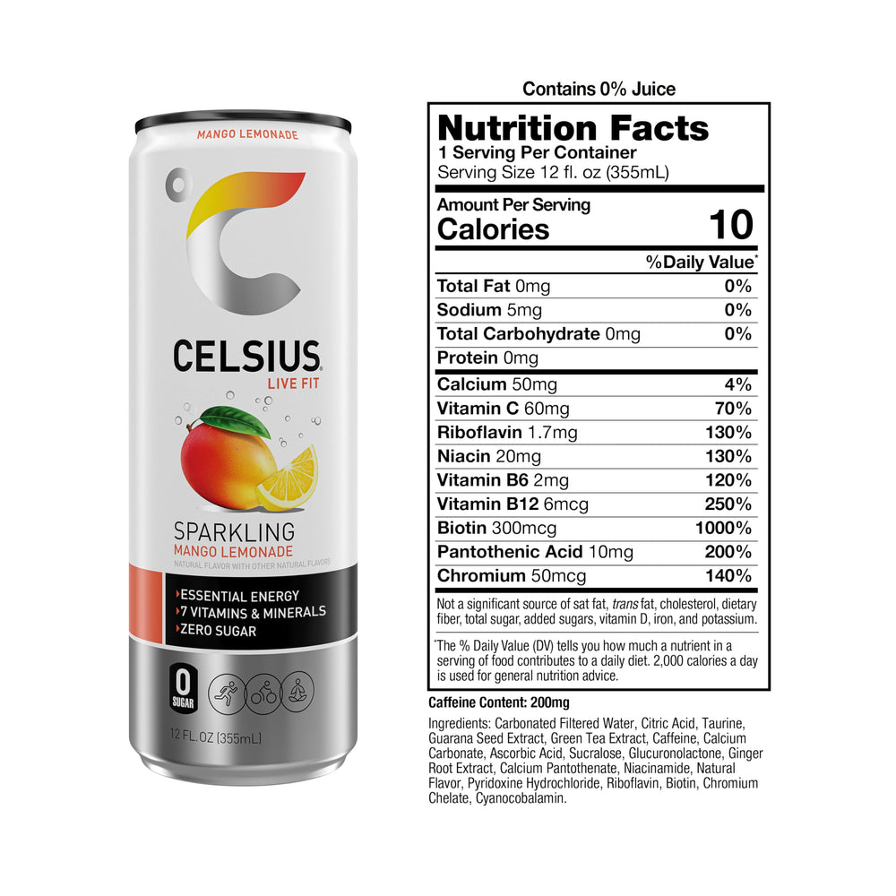 CELSIUS slim can held in hand showing size and portable convenience
