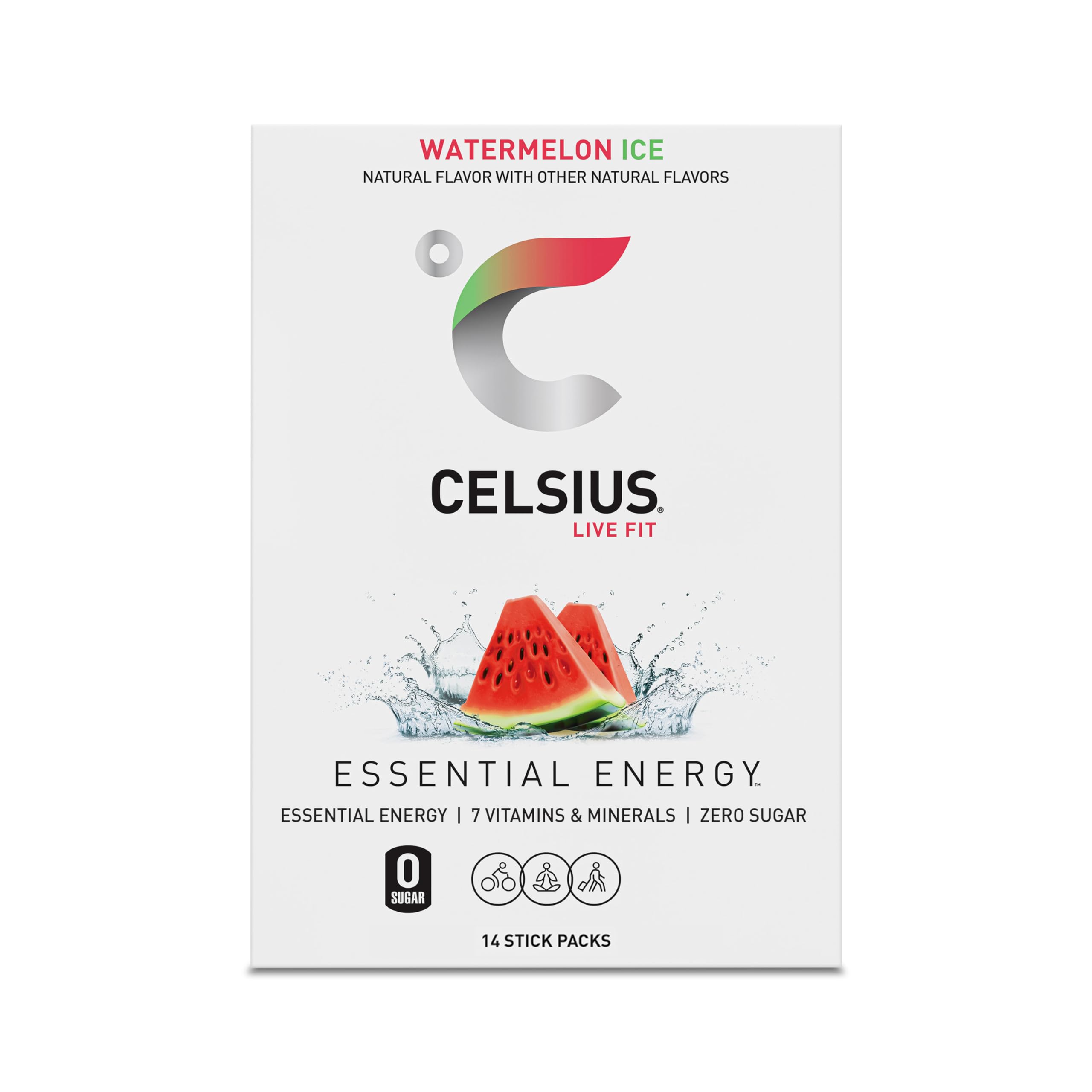 CELSIUS nutritional label detail highlighting ingredients and vitamin benefits