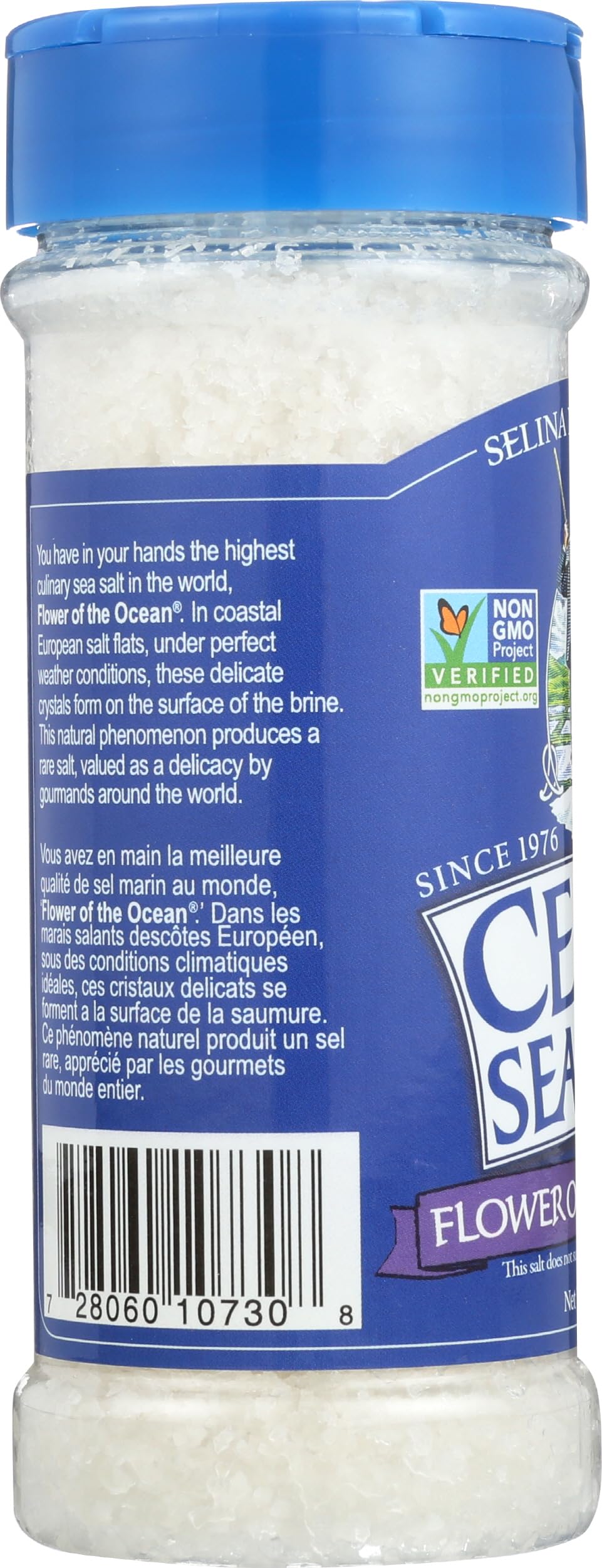 Ingredient and origin label on Celtic Sea Salt shaker showing traceability benefit