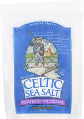 Celtic Sea Salt front packaging showing 8-ounce bag and brand trust