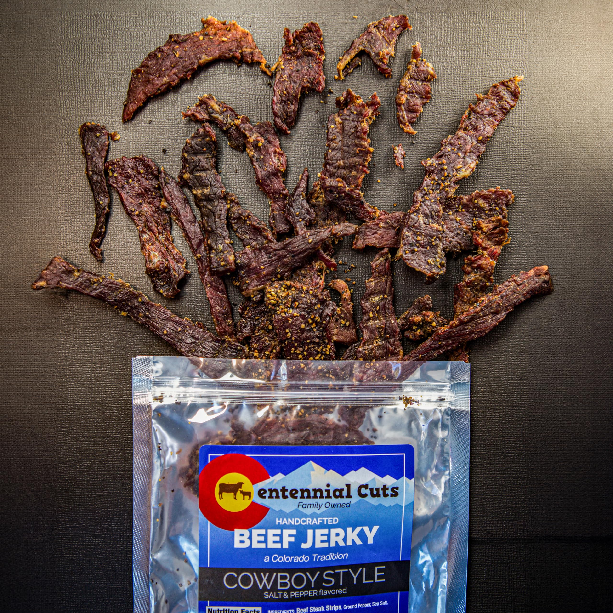 Centennial Cuts close-up texture highlighting lean beef fibers and savory chew