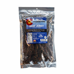 Centennial Cuts front packaging showing 7 oz pouch and branding benefit portable snack
