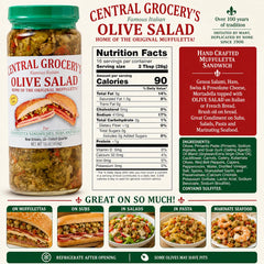 CENTRAL GROCERY Co. close-up of olive salad texture for visual flavor appeal