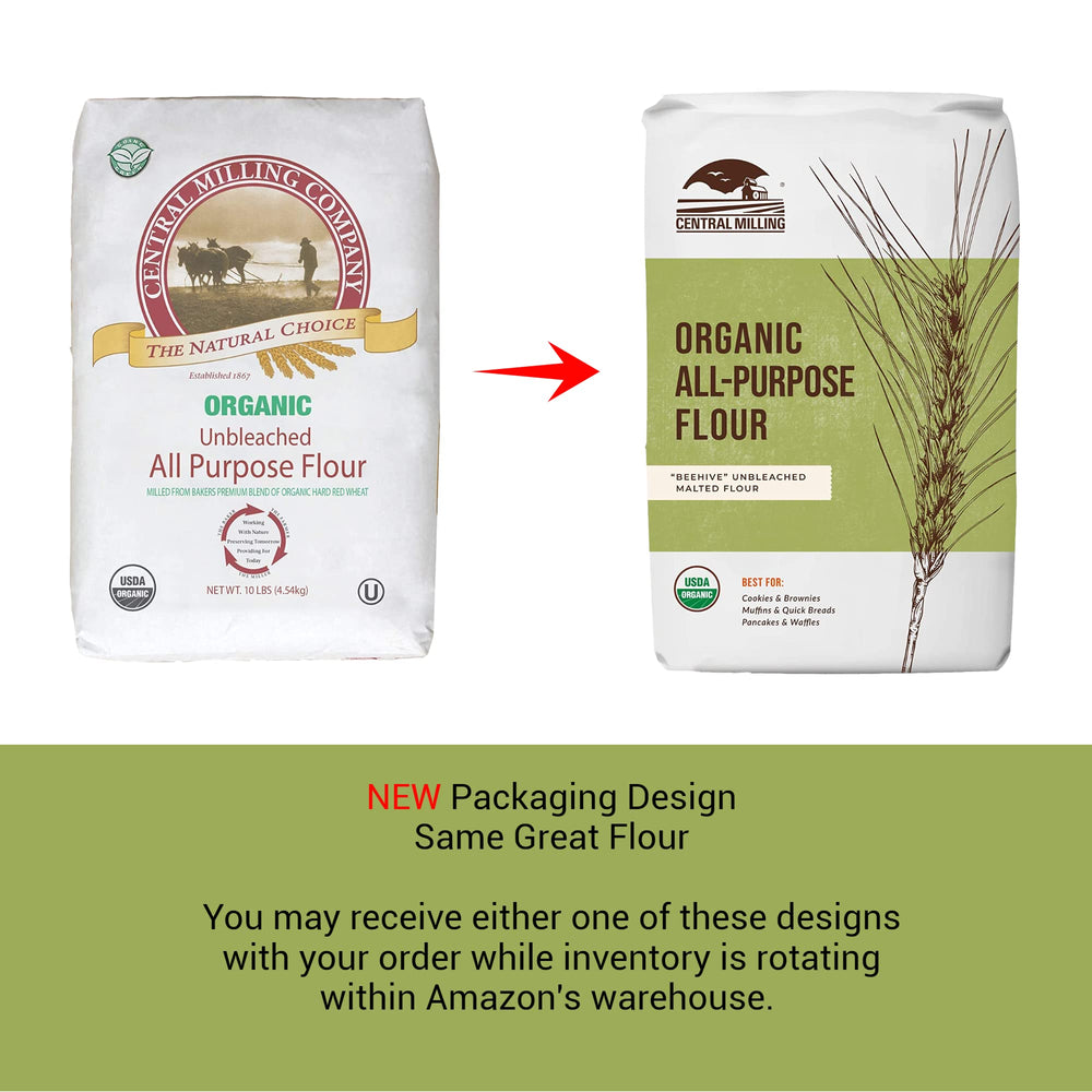 CENTRAL MILLING 10 lb bag beside common kitchen items to show size and value