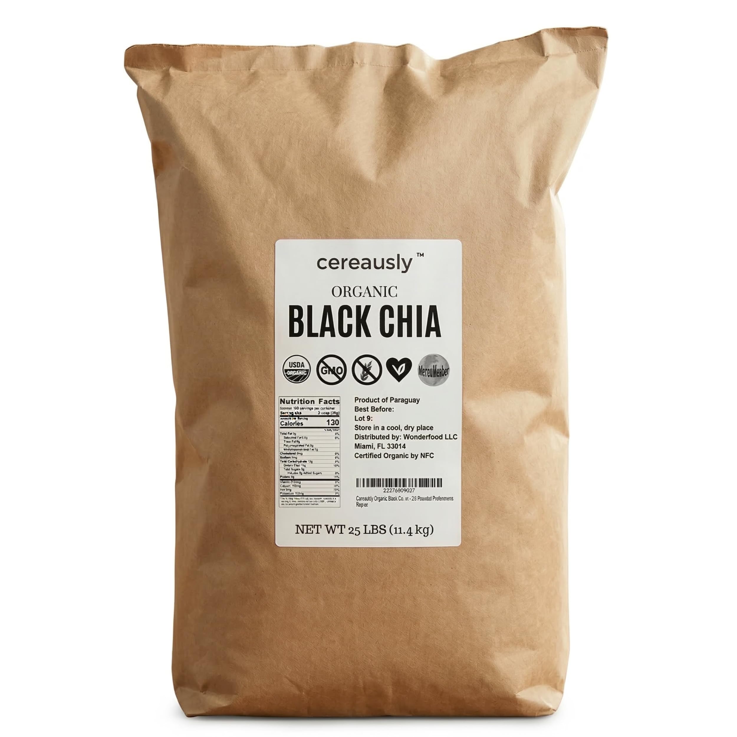 Cereausly front packaging 25 lb bag showing bulk value and branding benefit