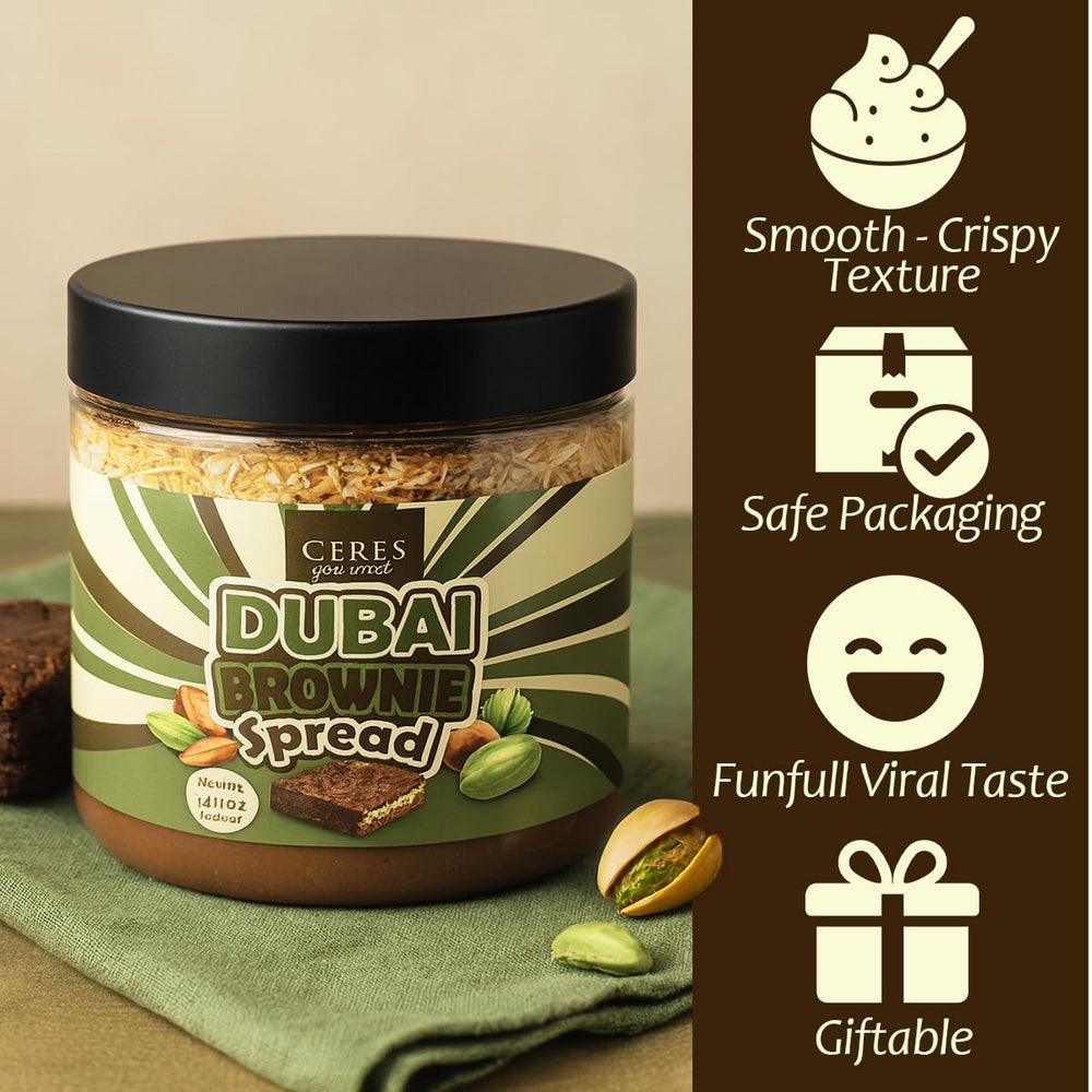 Ceres Gourmet brownie chunk beside spoon for scale, shows generous bakery pieces