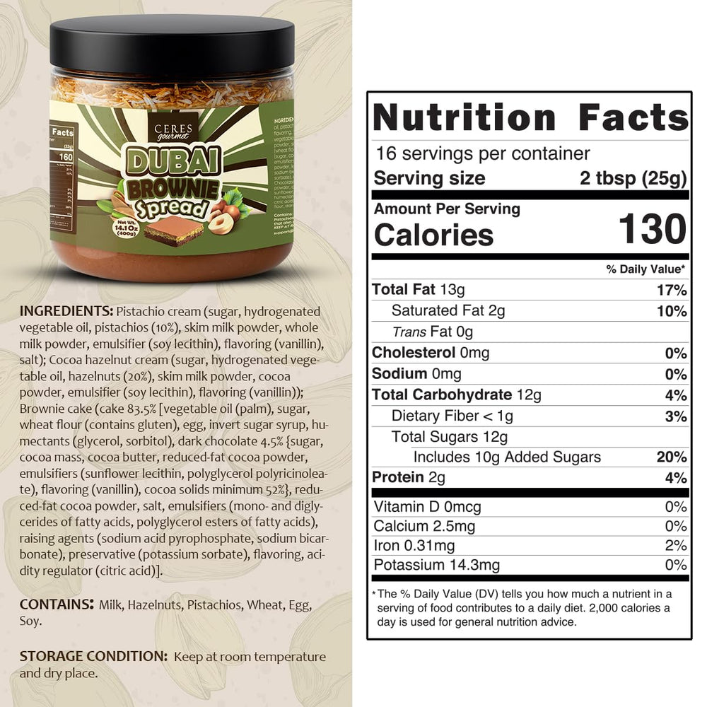 Ceres Gourmet open jar with visible brownie bites, ready-to-eat convenience highlighted