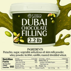Ceres Gourmet open tub close-up showing creamy pistachio texture and crisp kataifi benefit