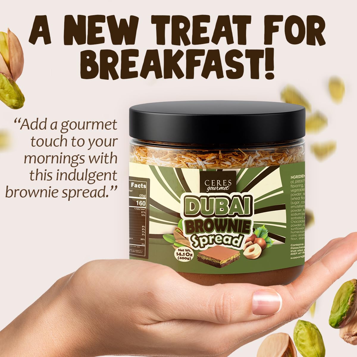 Ceres Gourmet spread on toast in breakfast scene, quick indulgent morning treat