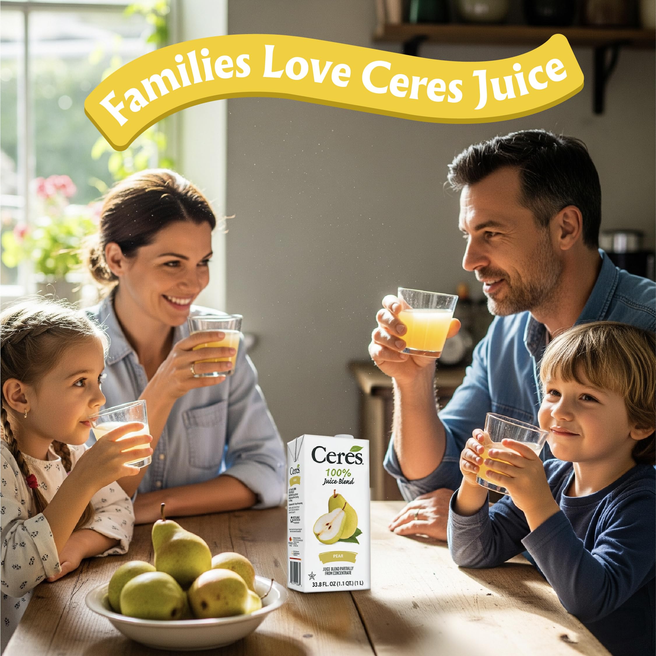 Close-up of pear juice texture in glass, showcasing smooth consistency and pure fruit benefit
