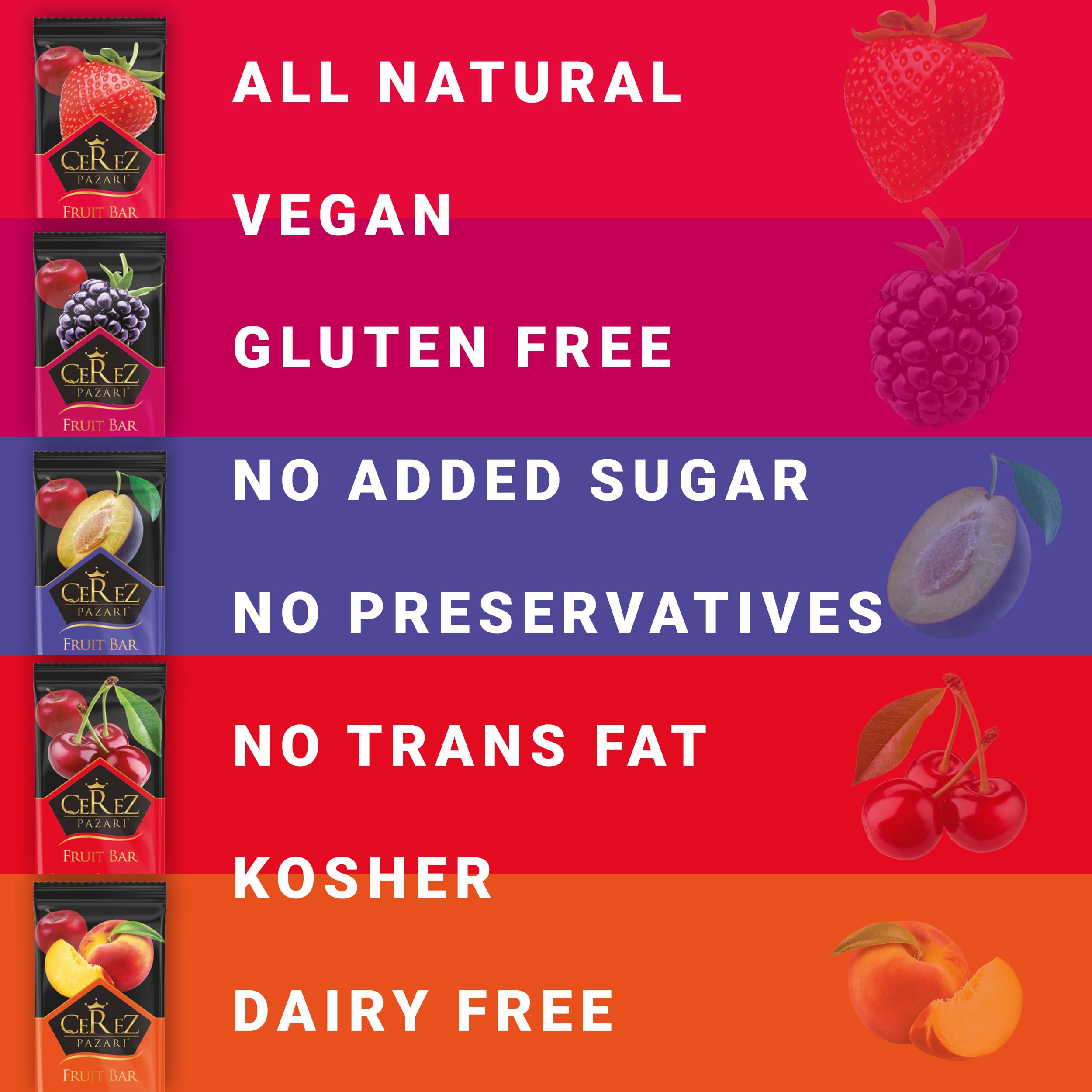 Çerez Pazarı five flavors arranged to show variety and natural color differences