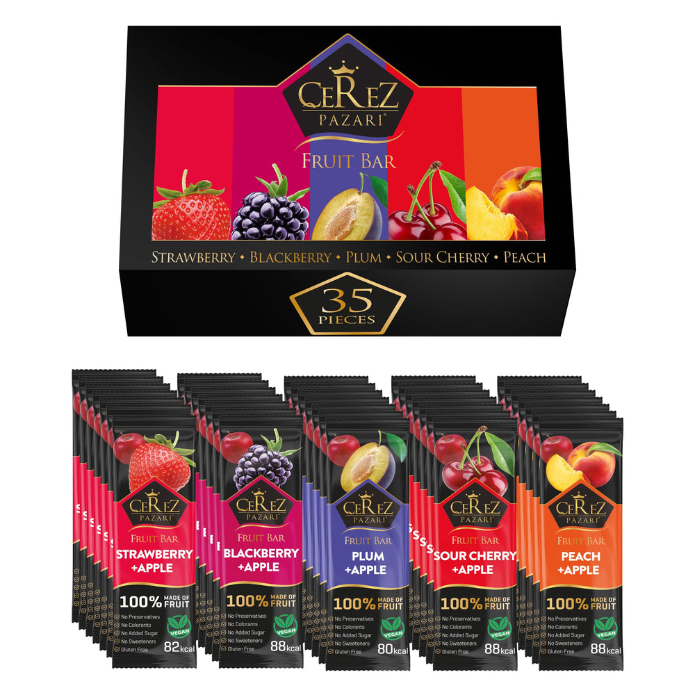 Çerez Pazarı individually wrapped 25g fruit bar emphasizing portable convenience
