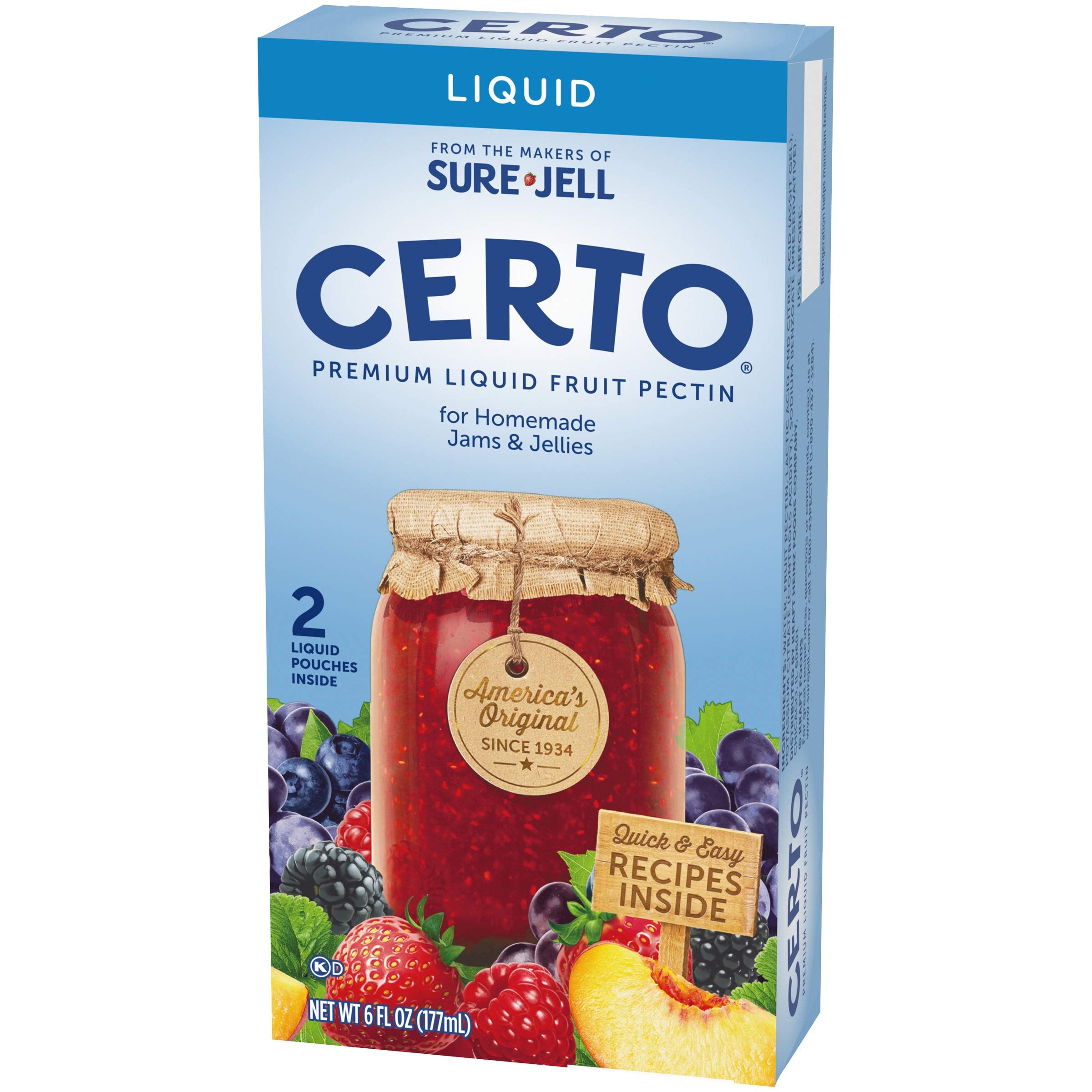 Certo kitchen lifestyle shot with jarred jam and brand visibility