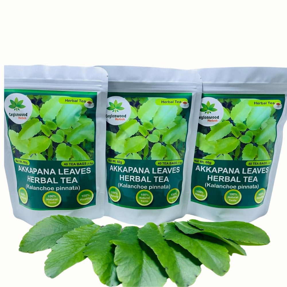 Ceylonwood Herbals tea bag beside teaspoon showing 1.5 g size and easy portioning benefit