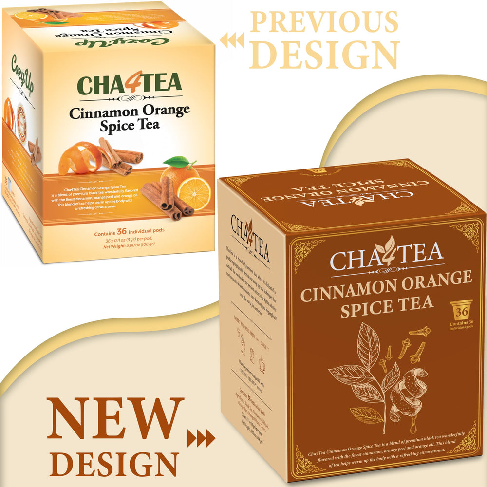 Cha4TEA close-up pod label highlighting compatibility and accurate portioning benefit