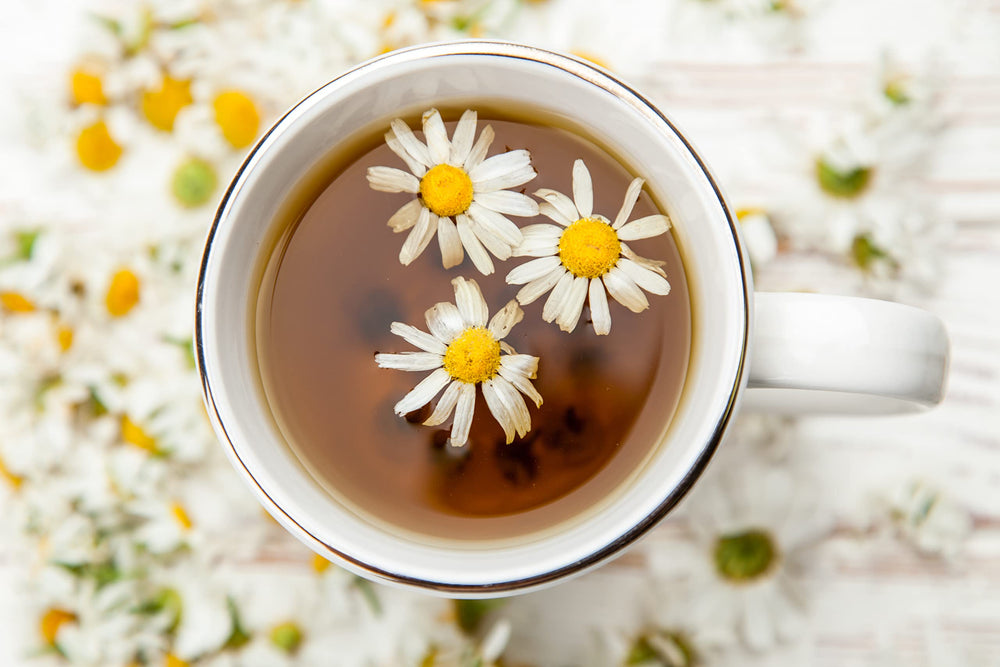 Cha4TEA loose chamomile flowers used in pods illustrating natural ingredient source