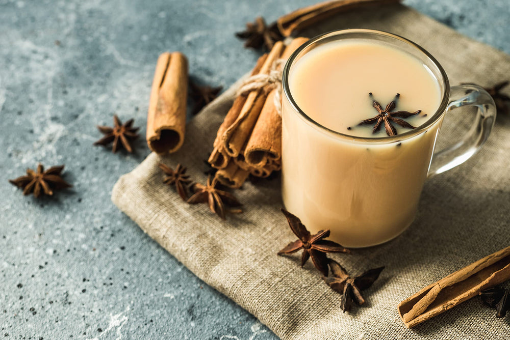 Cha4TEA served in kitchen setting suggesting cozy, ready-to-drink chai