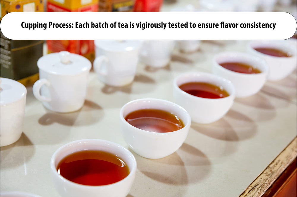 Cha4TEA pod next to a coffee cup to show scale and easy portioning benefit