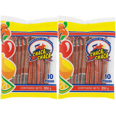 Chaca-Chaca front packaging showing 20-piece tamarind straws and bold flavors